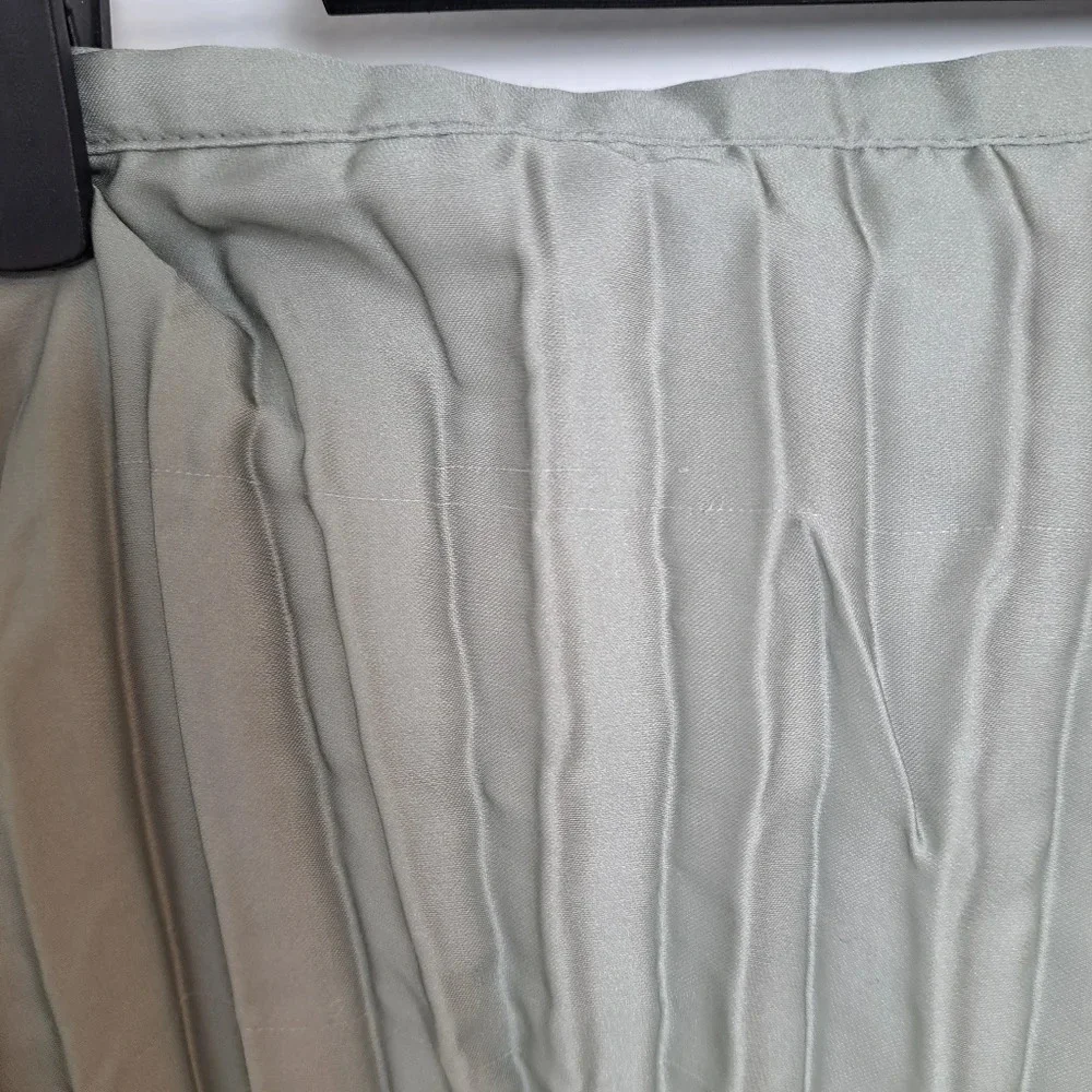 Chico's Green White Satin Accordion 90s Boho Ombre Fairy‎ Maxi Skirt Size XL - Picture 4 of 7